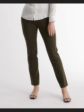 Quince Women's Ultra-Stretch Ponte Straight Leg Pants in Olive